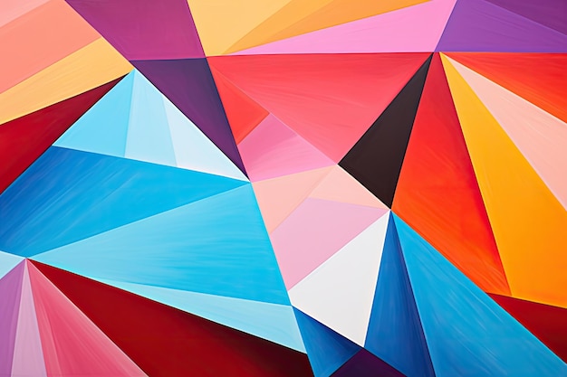 Abstract background of colorful polygonal triangles 3d render illustration colorful geometric abstract painting on a wall AI Generated