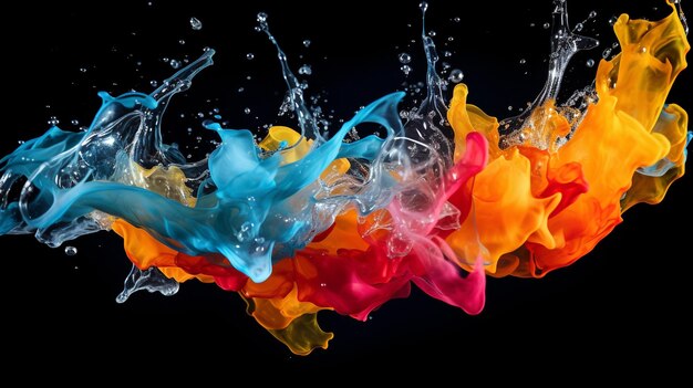 Abstract background of colorful splash water