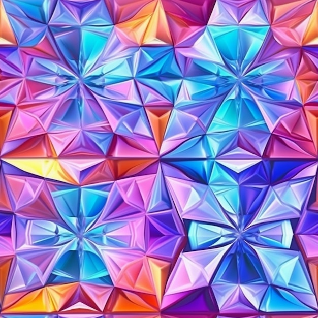 Abstract background of colorful triangles generative ai