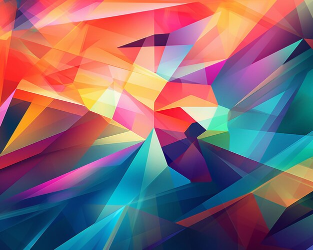 abstract background of colorful triangles and lines generative ai