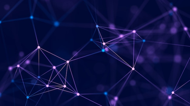abstract background connecting colored lines and dots network connection structure data exchange