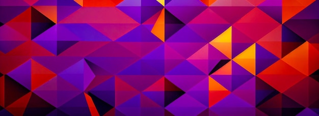 Abstract background consisting of geometric pattern Gradient color from violet to red Wide angle format banner