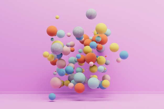 Abstract background consisting of multicolored balls of different sizes