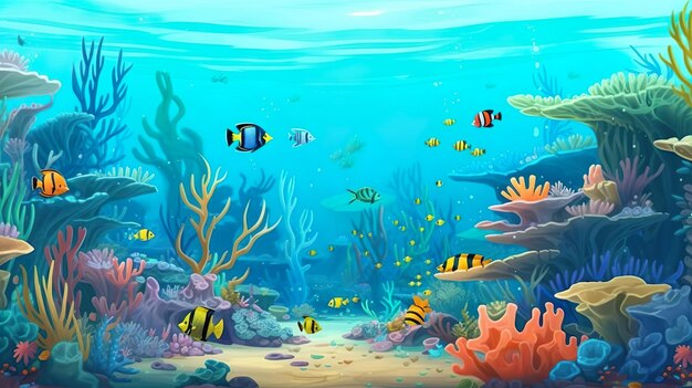 Abstract background coral reef the majesty and vitality of coral reefs illustrated against background in a captivating banner design generative ai