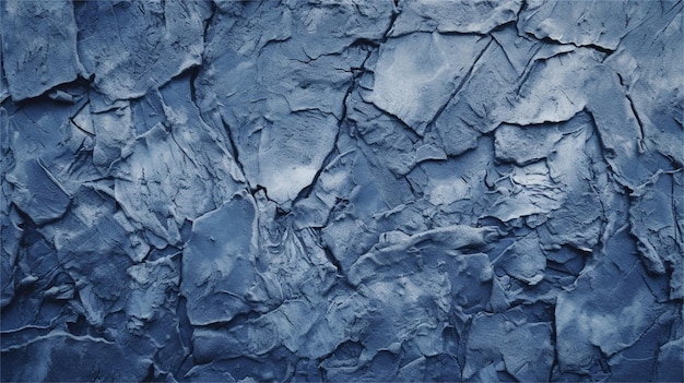 Abstract background of cracked blue paint on the wall Top view