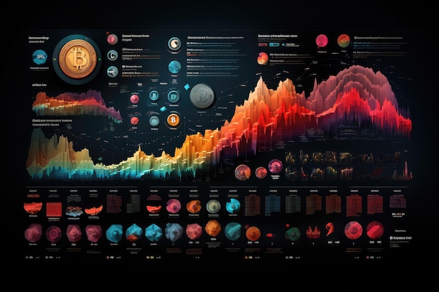 Foto abstract background il concetto di criptovaluta ai generativa