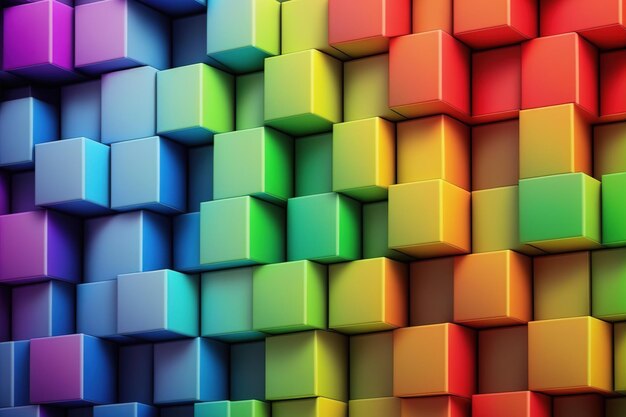 Abstract background of cube blocks wall stacking design