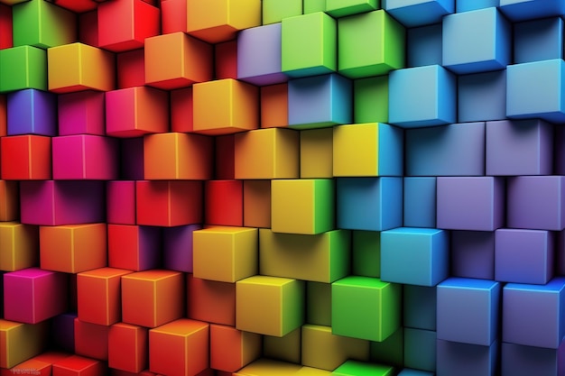 Abstract background of cube blocks wall stacking design