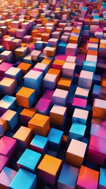 Abstract background of cubes 3d rendered illustrationa