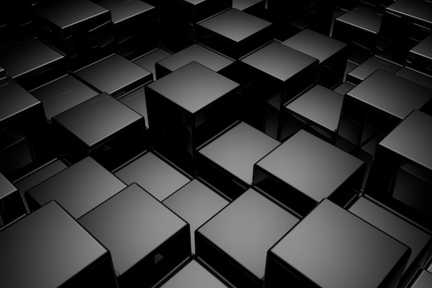 Abstract background of cubes. 3D rendering.