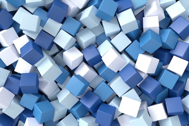 Abstract background of cubes. 3D rendering.