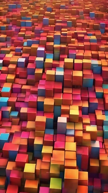 Abstract background of cubes 3d rendering