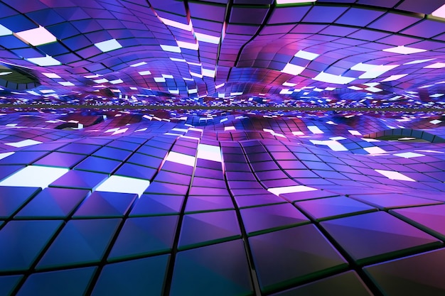 Абстрактный фон из кубов и световых панелей