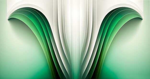 Abstract background Curved green symmetrical lines