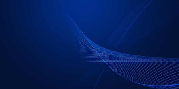 abstract background Curved lines overlapping with dark blue gradient Technology style digital bg