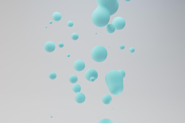 abstract background. deformed bubbles of turquoise color on a white background