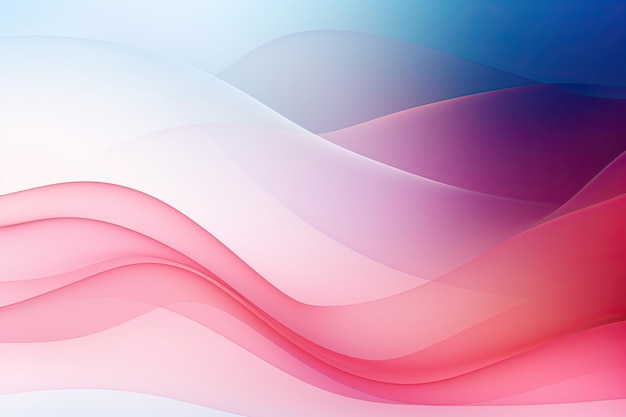 ピンクと青のグラデーションで滑らかな波のパターンを特徴とする抽象的な背景デザイン