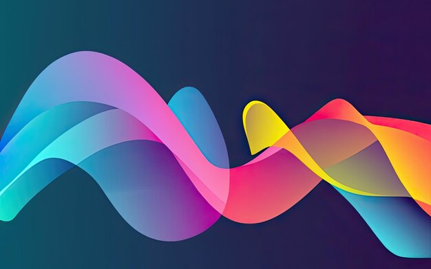 Abstract background design showcases vibrant flowing waves of color transitioning seamlessly