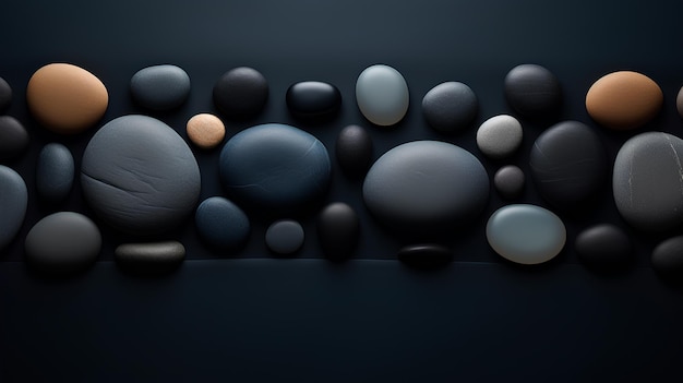 abstract background of different black stones black background