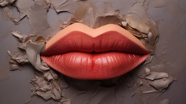 Abstract background of different lipstick and lip tones comparison of colors and tones of cosmetics