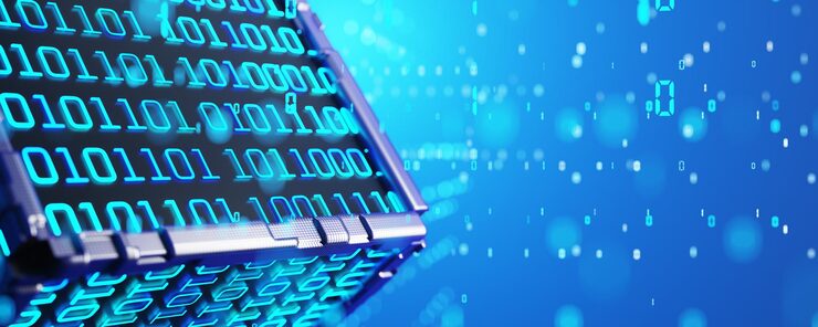 Фотография абстрактный фон цифровой фон технологический фон концепция нейронной сети искусственный интеллект блокчейн бинарный фон 3d рендеринг