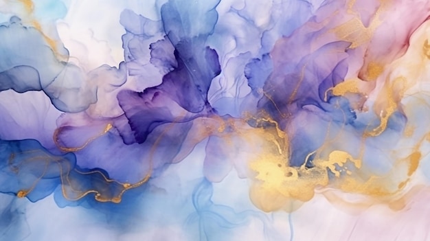 Abstract background drawn with alcohol ink technique Generative AI