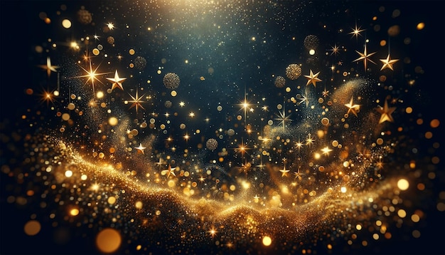 An abstract background featuring gold star