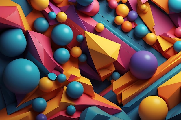 Abstract background featuring ultrarealistic geometrical shapes