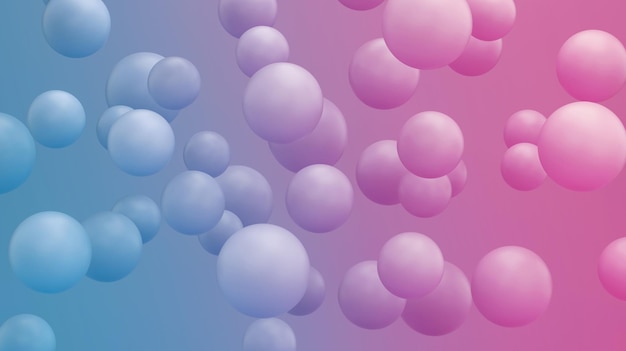 Abstract background of floating spheres Minimal gradient concept