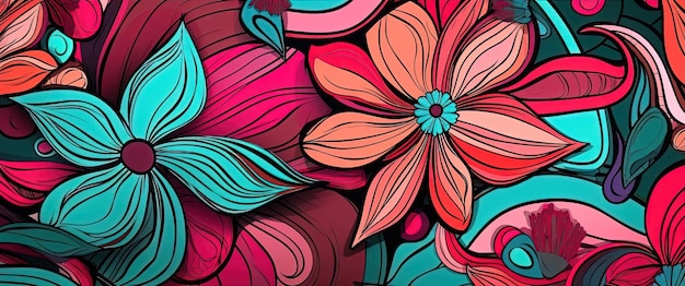 an abstract background of flowers for apparel fabric in the style of ndebele art