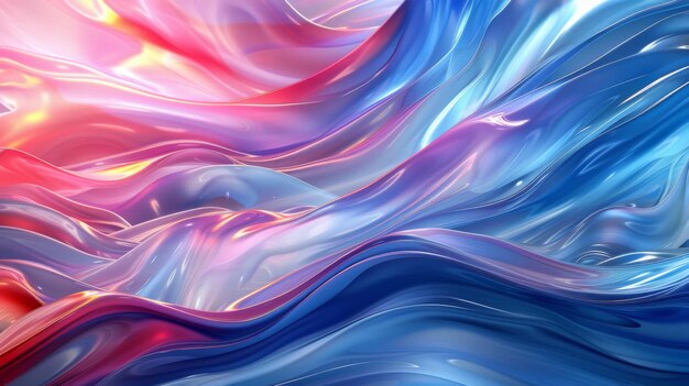 abstract background of flowing fabric in red blue and pink colors