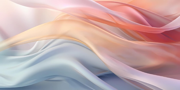 Abstract background of flying fabrics in pastel shades translucent