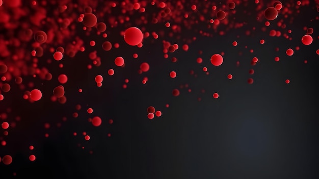 Абстрактный фон летающих красных частиц, сгенерированное нейронной сетью изображение