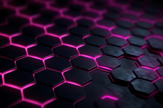 Photo abstract background formed from pink hexagons glass violet pattern geometric crystals abstract