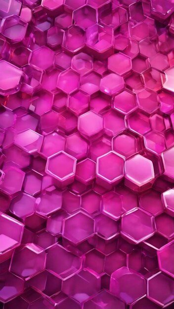 Abstract background formed from pink hexagons glass violet pattern geometric crystals abstract