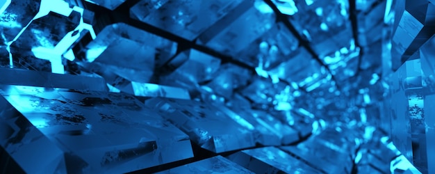 abstract background from blocks big data blockchain technology network structure background artificial intelligence machine learning data background wide banner 3d rendering