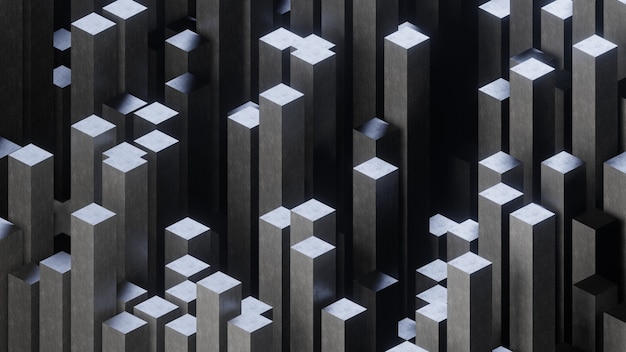 Abstract background from cubes. Isometric 3D render.