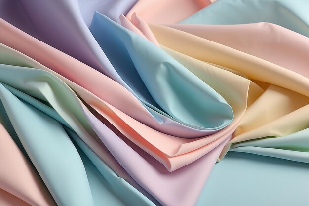 パステル色の折りたたまれた布の抽象的な背景