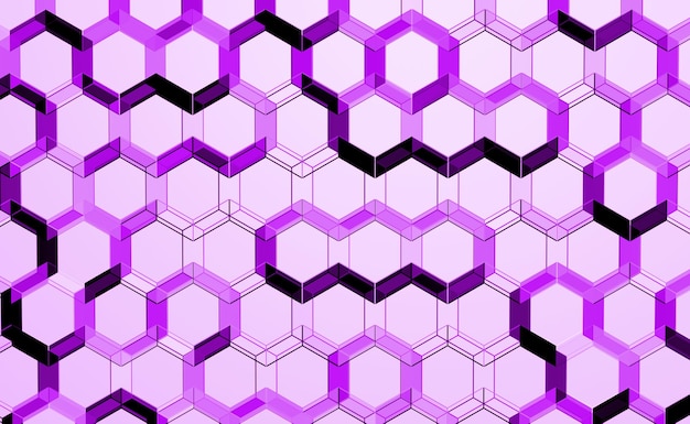 Photo abstract background from hexagons 3d illustration surface of hexagonal tiles