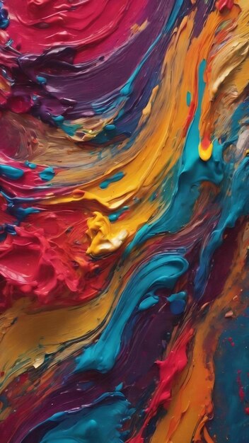 Abstract background from the smears of acrylic paint mixing multicolored oil paint textured arrangem