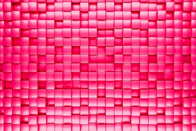 Abstract background from viva magenta cubes 3d rendering