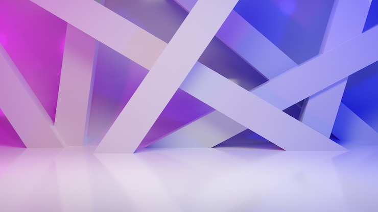 Photo abstract background geometric glossy style with blue and violet light, 3d render