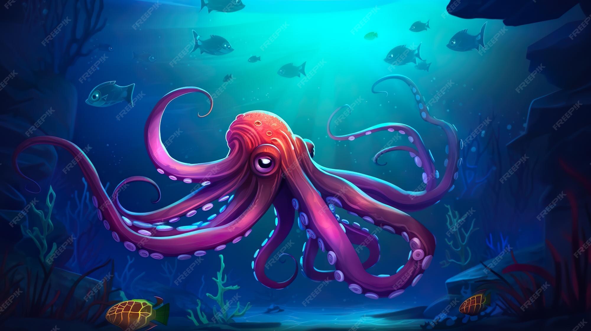 Premium Photo | Abstract background giant squid intricate illustration