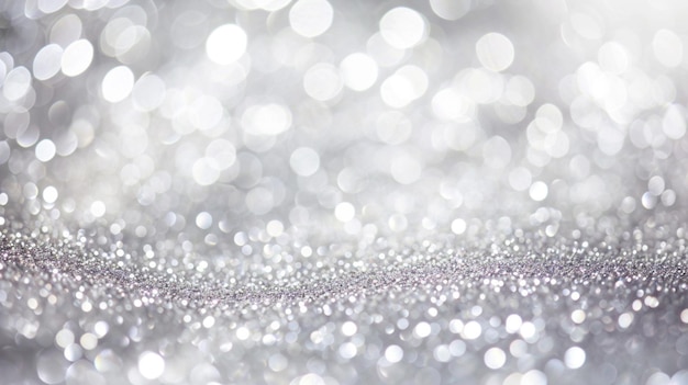 abstract background of glitter vintage lights silver and white Generative Ai