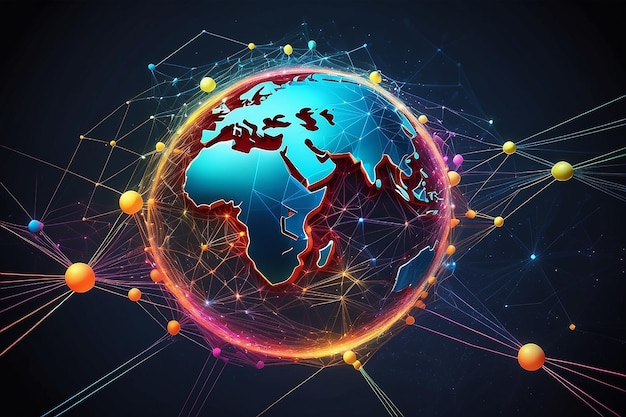 Abstract background global world wide internet connections concept vector