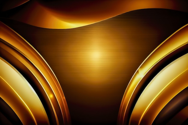 Abstract background of golden lines Generative AI