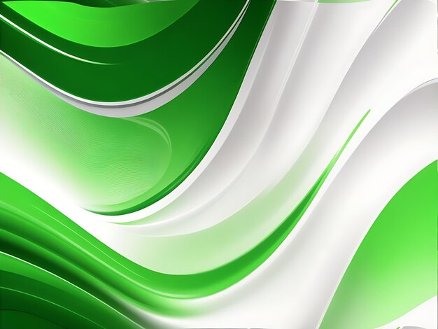 抽象的な背景の緑と白の波の抽象的な壁紙の背景
