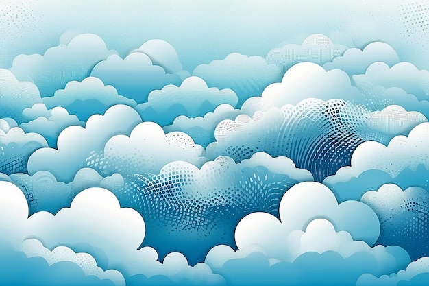 Abstract background Halftone Pattern of clouds