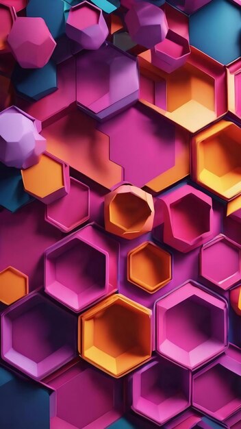 Abstract background of hexagon 3d rendering