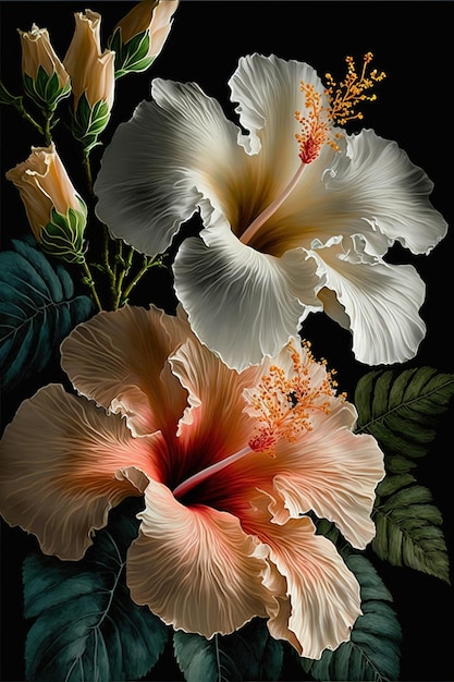 abstract background of hibiscus flower bloom